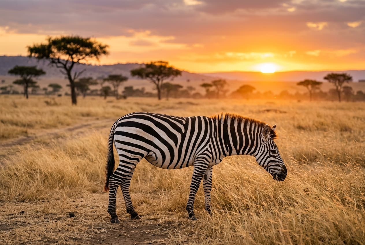 Zebra on the African savannah